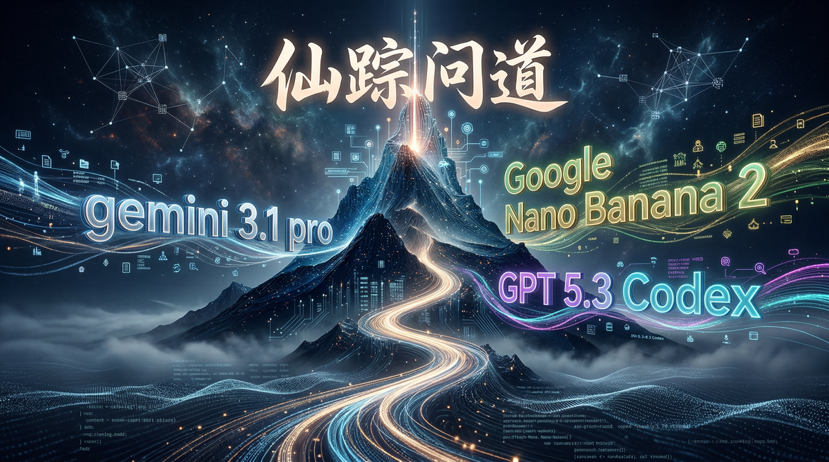 仙踪问道模型上新, Gemini 3.1 Pro, Nano Banana 2, GPT 5.3 Codex